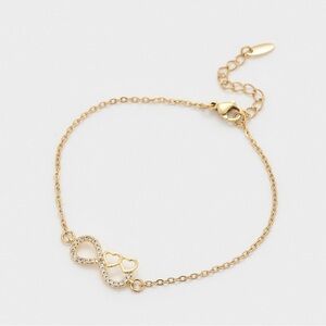 Infinity Heart Bracelet | 14K Gold Plated CZ Stone | Luxury Jewelry